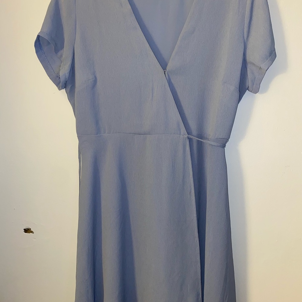 pale blue wrap dress